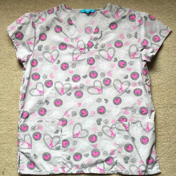 Breast Cancer Awareness Scrub Top - Picture 1 of 3